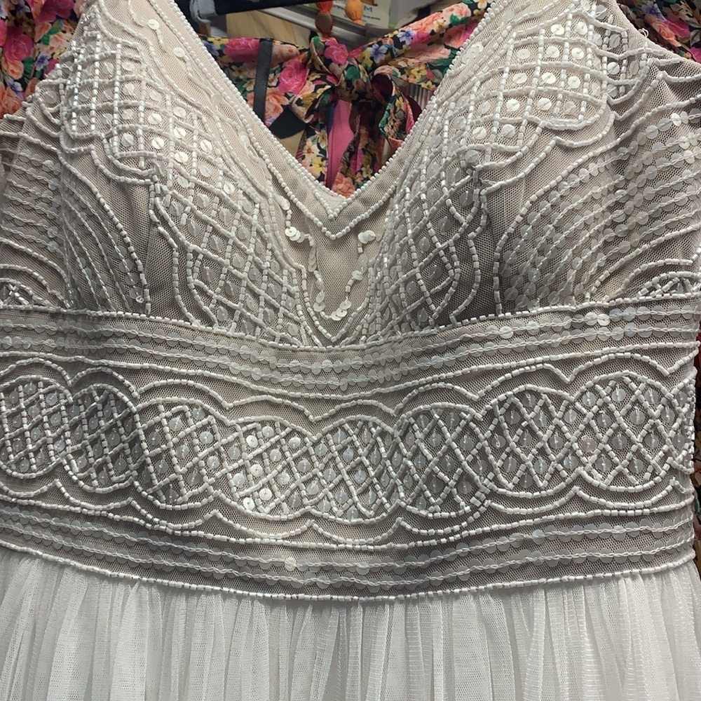 NWT Adrianna Papell x BHLDN Violetta Wedding Dress Gown Beaded Tulle 2 - Picture 2 of 5